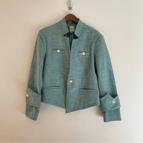 ORTTU Mint Green Textured Tweed Sport Coat - Picture 4 of 11